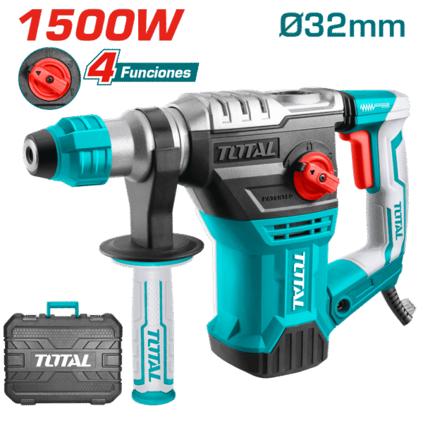ROTOMARTILLO SDS+ 32MM 1500W 850RPM 4400BPM 5.5J 4FUNC MALETIN INDUSTRIAL