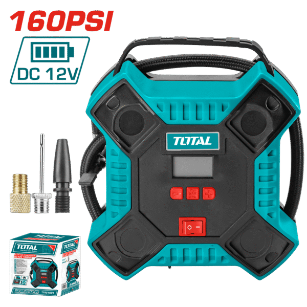 MINICOMPRESORA CRUZ DIGITAL 12V 160PSI 35L/MIN