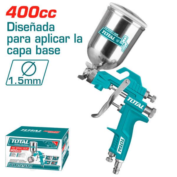 AEROGRAFO D/GRAVEDAD 400CC 1.5MM PATRON 180-250MM CONSUMO 6.0CFM