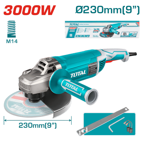 AMOLADORA ANGULAR 09” 230mm 3000W M14 6300RPM INDUSTRIAL