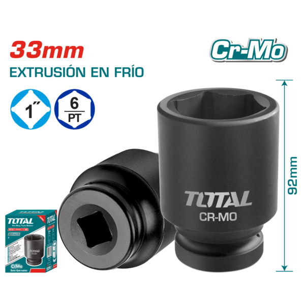 SOCKET IMPACTO DR 1 PULG 33X90MM CRMO INDUSTRIAL
