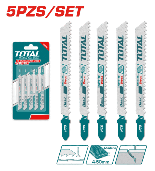 CUCHILLAS PARA CALADORA 05PZS 74MM 8TPI HCS