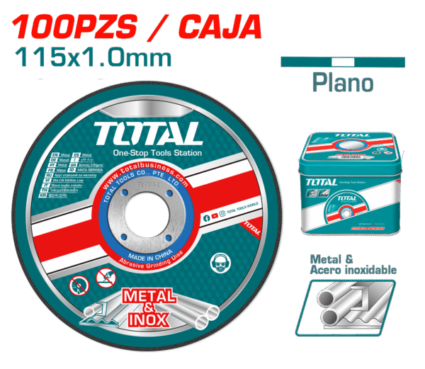 SET DISCOS ABRASIVO/CORTE P/METAL 115X1.0X22.2MM 100PZS ULTRA DELGADO