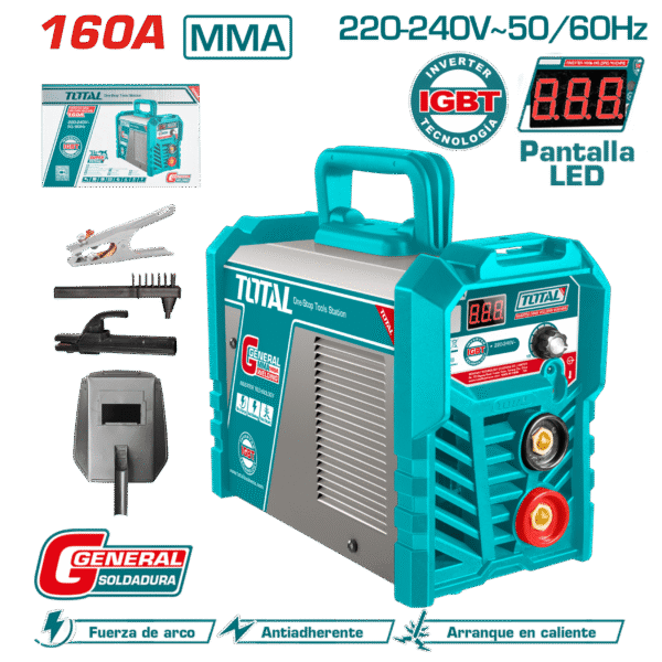 SOLDADORA INVERTER MMA 15-160A LED E:1.6-4.0 160A@45%