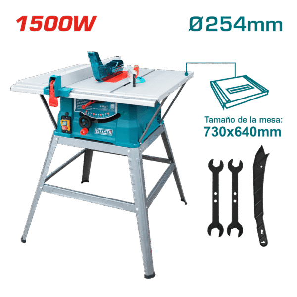 SIERRA DE MESA 1500W 4500RPM HOJA: 254X16MM AREA:430X640MM C/EXT