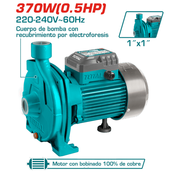 BOMBA DE AGUA CENTRIFUGA 0.5HP 18M 80L/MIN 1X1