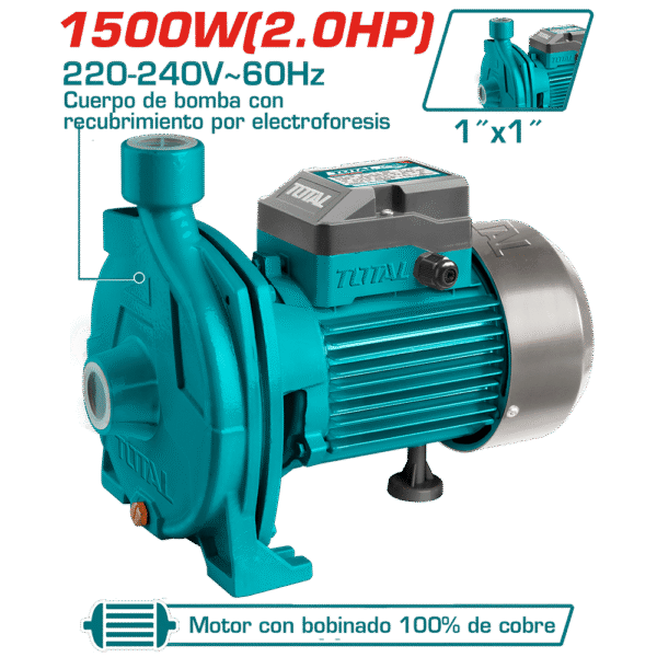 BOMBA DE AGUA CENTRIFUGA 2.0HP 8M 140L/MIN 1X1