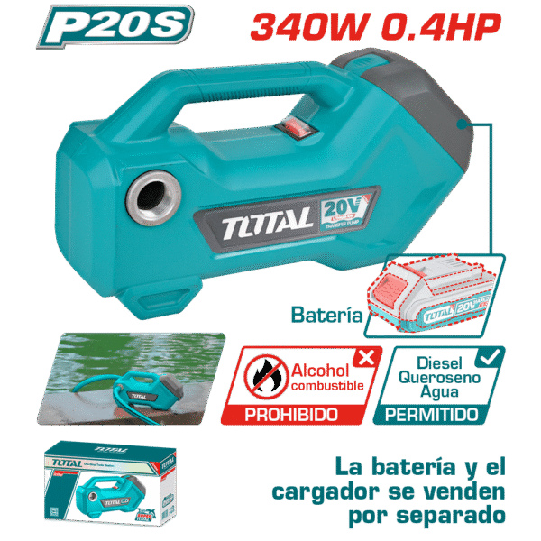 BOMBA DE TRANSFERENCIA LI-ION 20V 3/4″ 4500RPM 48L/MIN