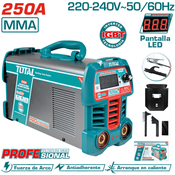 SOLDADORA INVERTER MMA 15-250A LCD E:1.6-5.0