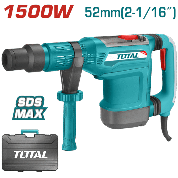 ROTOMARTILLO SDS-MAX 52MM 1500W 150-305RPM 1380-2760BPM 2-15J MALETIN INDUSTRIAL