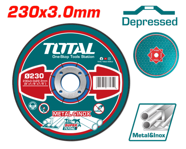 DISCO ABRASIVO/CORTE P/METAL 230×3.0×22.2MM C:DEPR