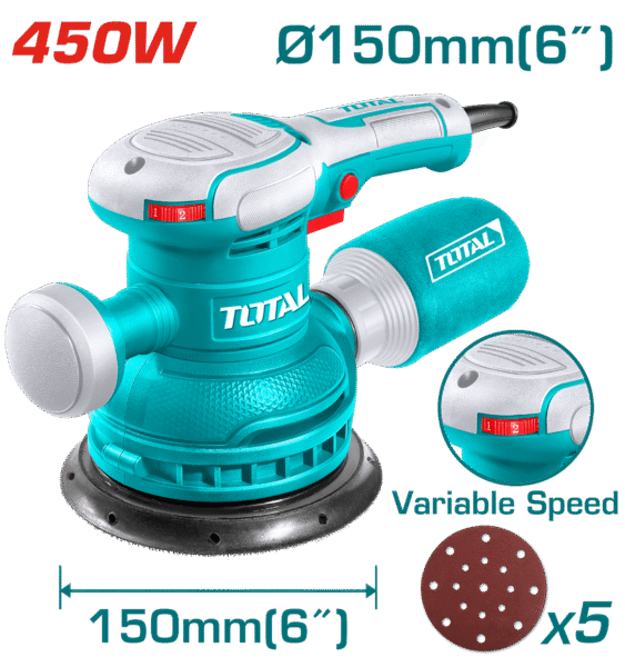LIJADORA ROTATIVA 450W 6000-12000RPM VARIABLE 150MM 6” INDUSTRIAL