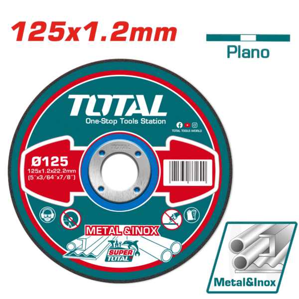 DISCO ABRASIVO/CORTE P/METAL 125×1.2×22.2MM