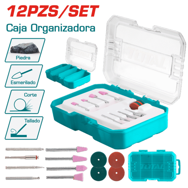ACCESORIOS P/MINI-RECTIFICADOR 12PZS INC. ESTUCHE