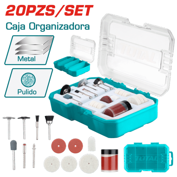 ACCESORIOS P/MINI-RECTIFICADOR 20PZS INC. ESTUCHE
