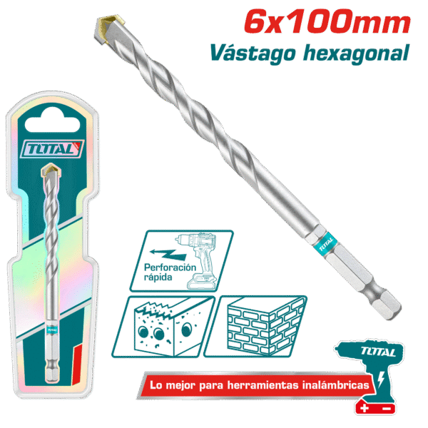 BROCA ALBAÑILERÍA 6X100MM HEX IDEAL INALMABRICOS
