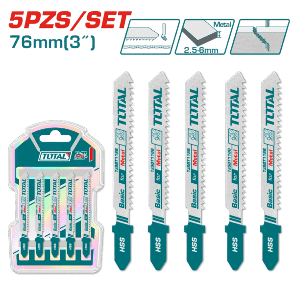 HOJAS PARA SIERRA CALADORA 76MM 12TPI HSS 5PCS/SET
