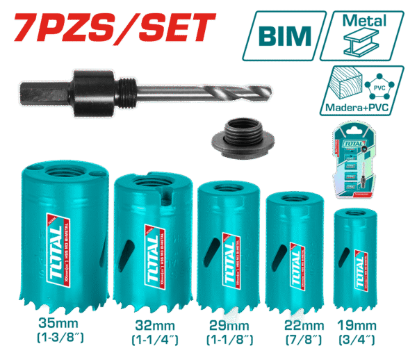 KIT SIERRAS CORONA 7PCS 19-35MM BI-METAL BLISTER