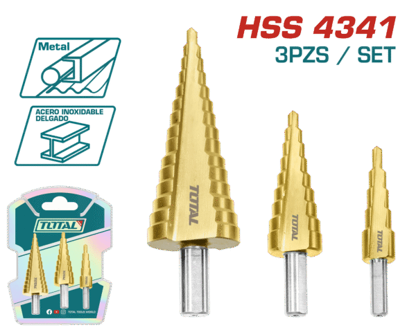 SET BROCAS ESCALONADAS 3PCS HSS4341 INDUSTRIAL