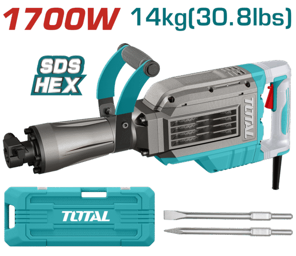 DEMOLEDOR SDS HEX 1700W 2000BPM 60J 14KG +ACC MALETIN INDUSTRIAL