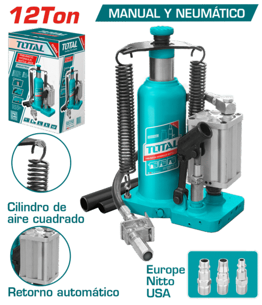GATA BOTELLA NEUMATICA 12TON ALTURA MAX 505MM INDUSTRIAL